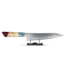 Shinrai Knives - Ruby Epoxy Jewels Damascus Koksmes 23 cm - Special Edition Special Edition - Ruby Epoxy Jewels - Koksmes Shinrai Japan 23 cm