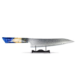 Shinrai Knives - Sapphire Epoxy Jewels Damascus Koksmes 23 cm - Special Edition Special Edition - Sapphire Epoxy Jewels - Koksmes Shinrai Japan 23 cm