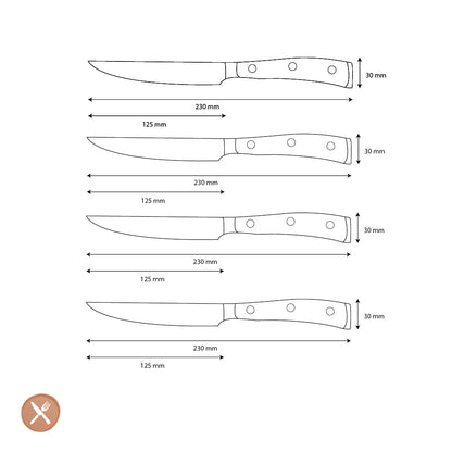 Wusthof - Classic Ikon Steakmessenset 4-delig