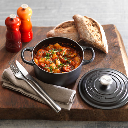 LeCreuset - Rôti- / Faitout Signature rond Noir Mat 18cm 1,8l (intérieur noir)