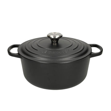 Le Creuset - Signature Braadpan Mat Zwart 24 cm (zwart interieur)