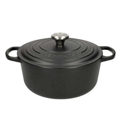 Le Creuset - Signature Braadpan Mat Zwart 24 cm (zwart interieur)