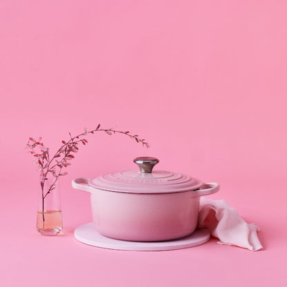 LeCreuset - Rôti- / Faitout Signature ronde Coquillage Rose 24cm 4,2l
