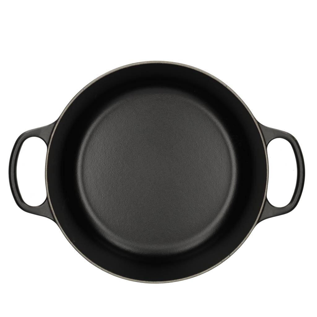 Le Creuset - Signature Braadpan Mat Zwart 24 cm (zwart interieur)