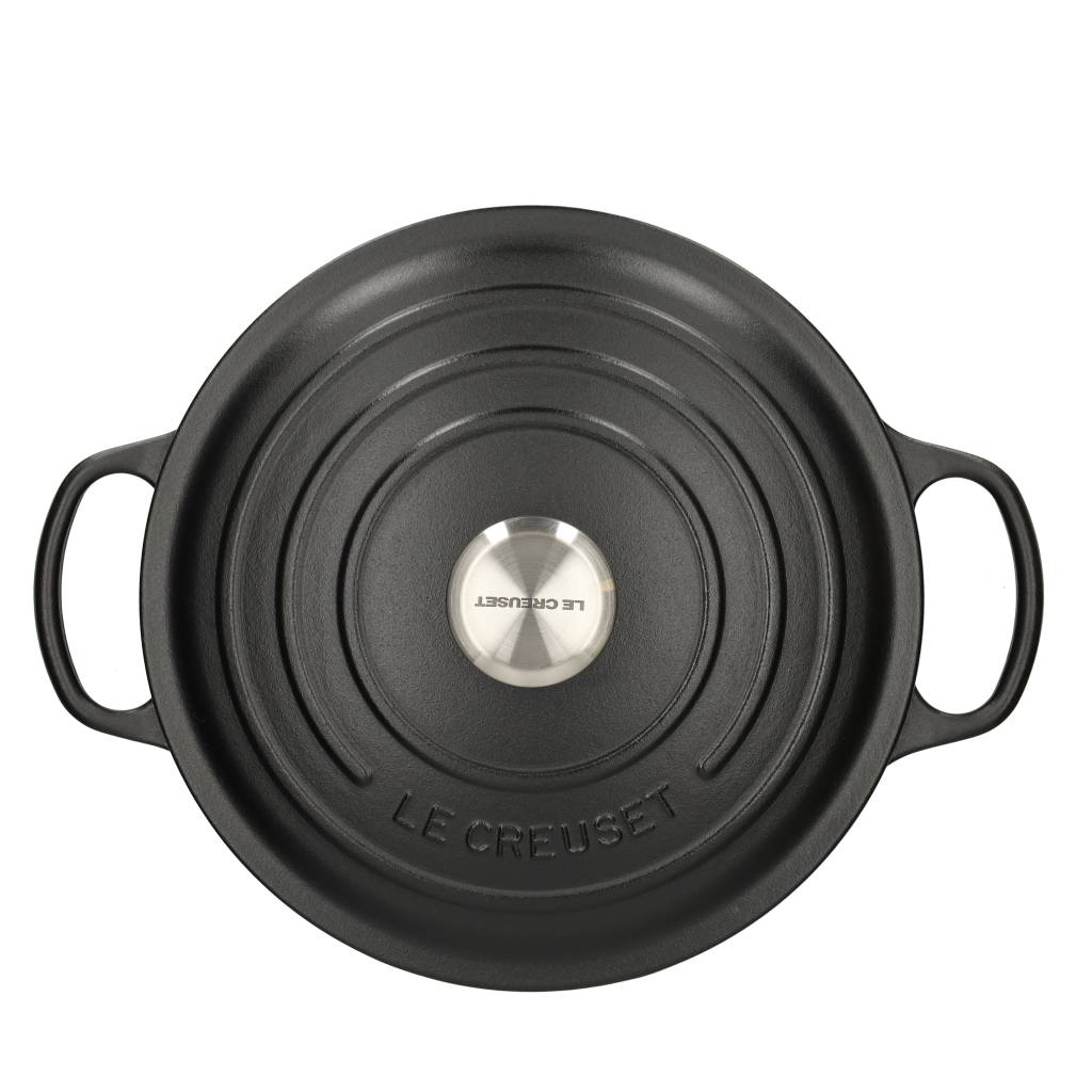 Le Creuset - Signature Braadpan Mat Zwart 24 cm (zwart interieur)