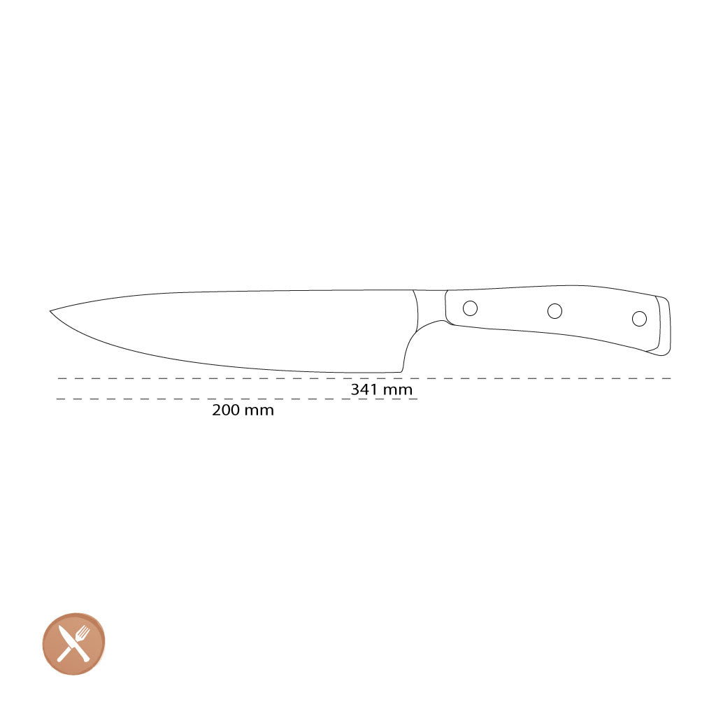 Wusthof - Couteau de chef Classic Ikon 20cm + Bloc à couteaux noir offert