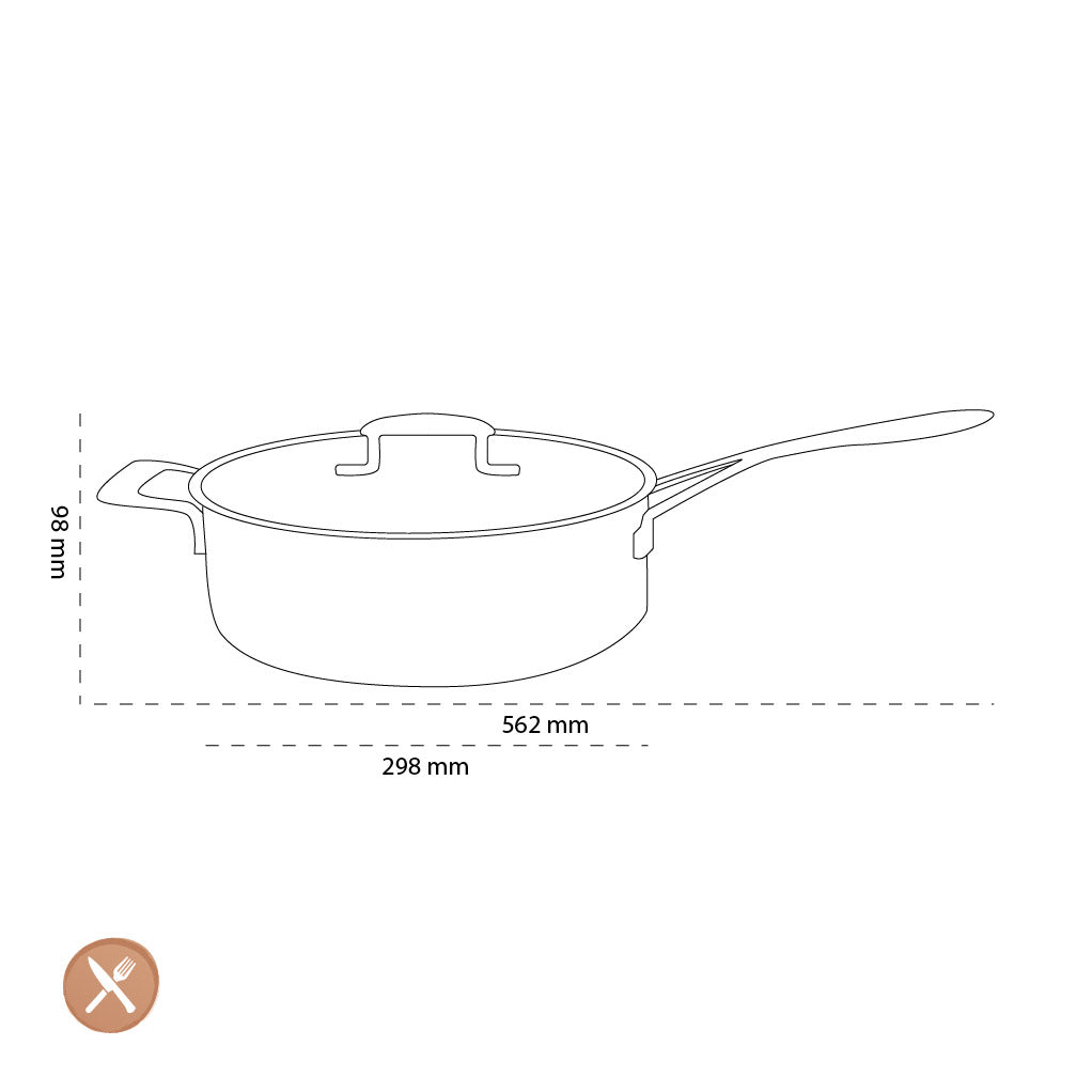 Demeyere - Industry 5 Hapjespan met deksel 28 cm