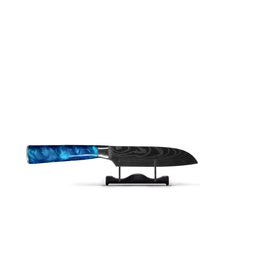 Shinrai Knives - Damascus Print Epoxy Sapphire Santoku mes 13 cm