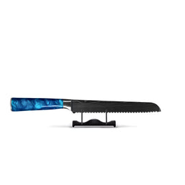 Saphir Époxy Imprimé Damas Japonais - Couteau à Pain 20 cm