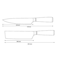 Shinrai Knives - Ensemble de 2 couteaux Damas Micarta Jewels - Couteau de chef + Nakiri
