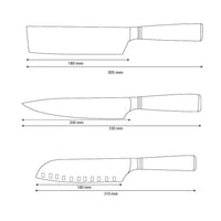 Shinrai Knives - Micarta Jewels 3-delige Messenset - Koksmes + Nakiri + Santoku
