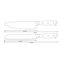 Shinrai Knives - Eclipse 2-delige Damascus Messenset - Koksmes + Broodmes