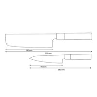 Shinrai Knives - Takumi Kaza 2-delige Damascus Messenset - Nakiri + Schilmes