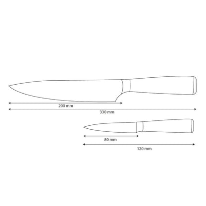 Shinrai Knives - Damascus Print 2-delige Messenset - Koksmes + Schilmes