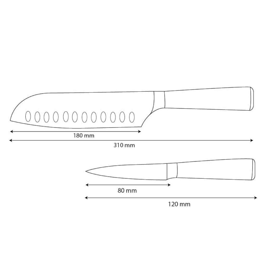 Shinrai Knives - Damascus Print 2-delige Messenset - Santoku + Schilmes