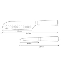 Shinrai Knives - Damascus Print 2-delige Messenset - Santoku + Schilmes