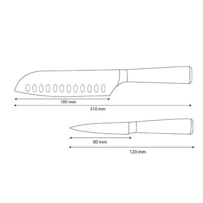 Couteaux Shinrai - Ensemble de 2 couteaux en résine époxy et onyx imprimé Damas - Santoku + couteau d'office