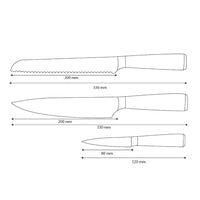 Shinrai Knives - Damascus Print Epoxy Onyx 3-delige Messenset - Koksmes + Broodmes + Schilmes