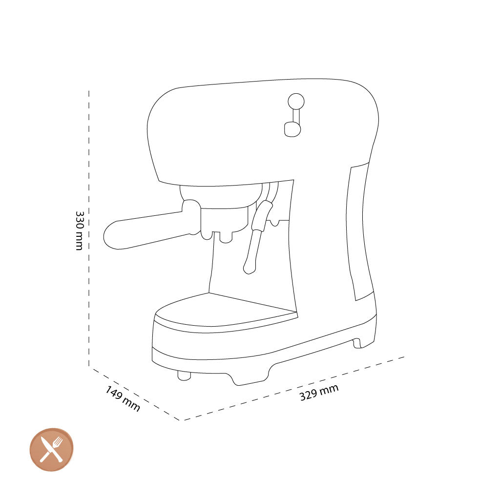 Smeg - Espressomachine | Zwart | Jaren 50 | Handmatige espressomachine