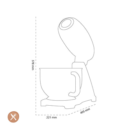 Smeg - Keukenmachine | Zwart | Jaren 50 | Keukenmachine full color