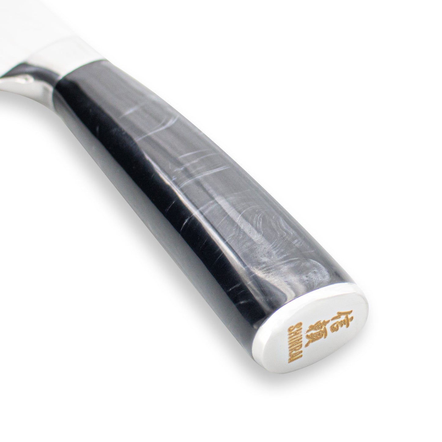 Shinrai Knives - Damascus Print Onyx Epoxy Santoku mes 18cm