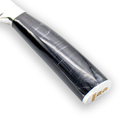 Shinrai Knives - Damascus Print Onyx Epoxy Nakiri mes 18 cm