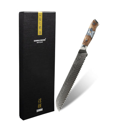 Shinrai Knives - Eclipse Series Damascus Broodmes 20 cm