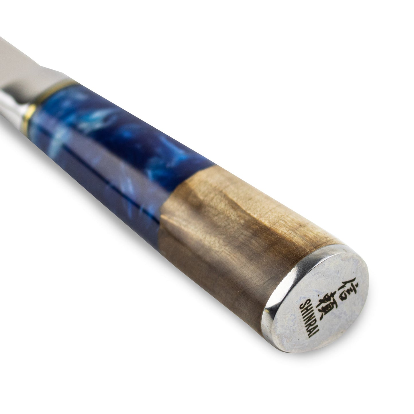 Shinrai Knives - Couteau à Pain Epoxy Saphir Damas 20 cm