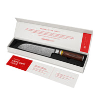 Shinrai Knives - Micarta Jewels 2-delige Damascus Messenset - Koksmes + Santoku