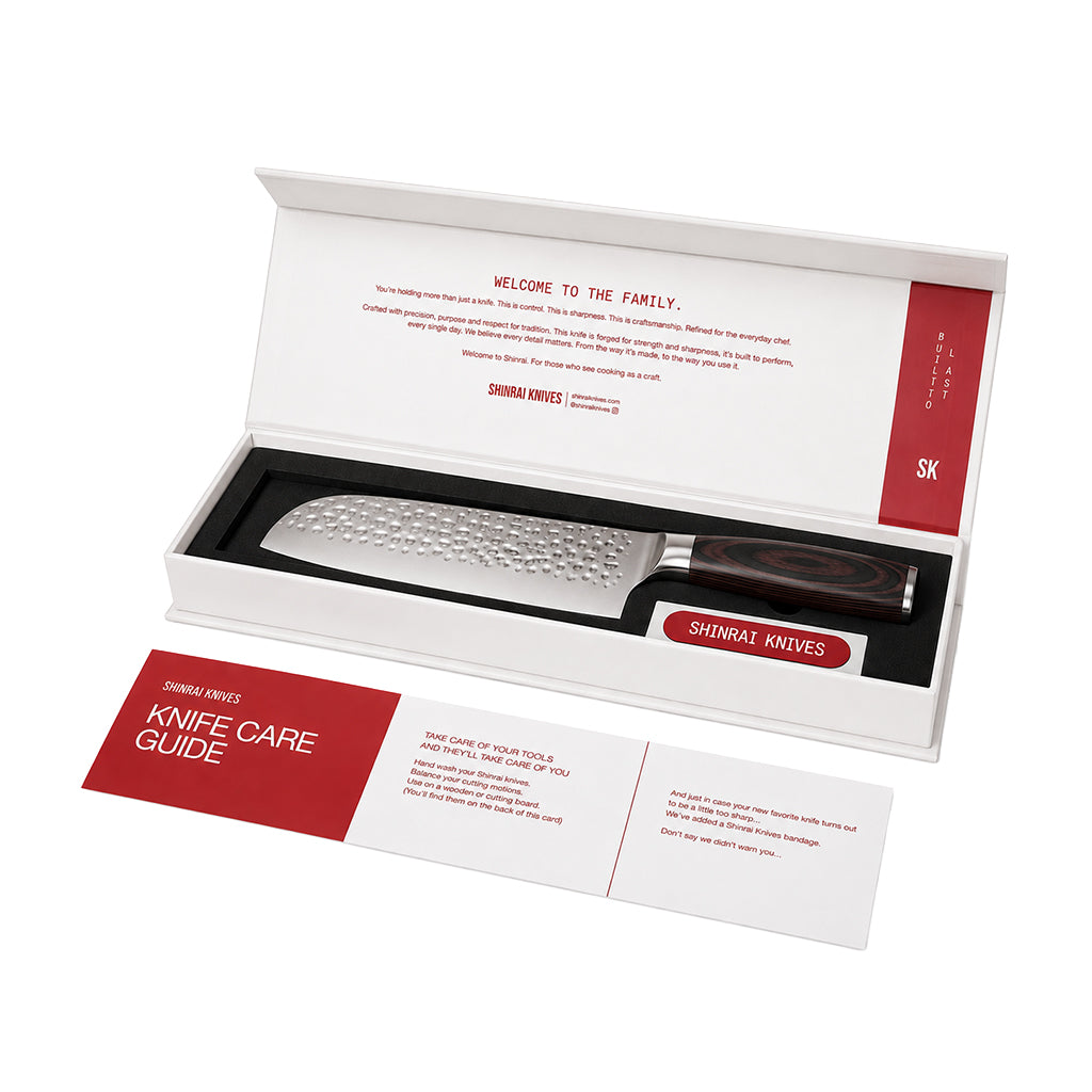 Shinrai Knives - Hammered RVS - 3-delige Messenset