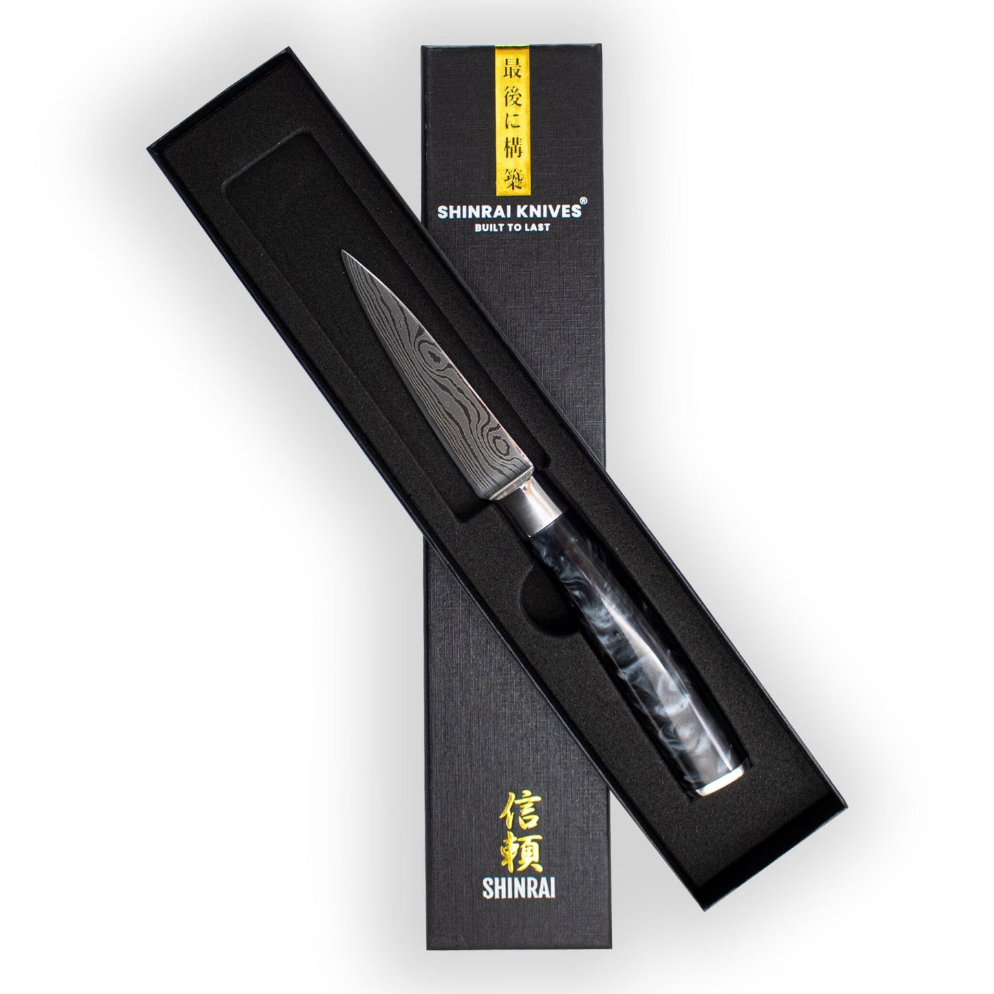 Shinrai Knives - Damascus Print Onyx Schilmes 8 cm