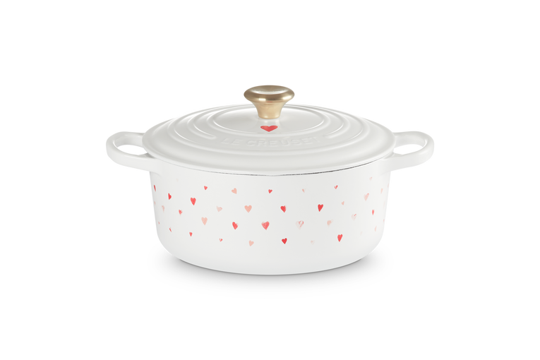 Le Creuset - Stoofpan Rond met Hartmotief in Geëmailleerd Gietijzer