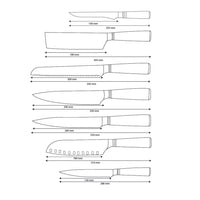 Shinrai Knives - Micarta Jewels 7-delige Damascus Messenset