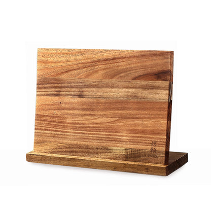 Shinrai Japan - Ensemble de couteaux 6 pièces à imprimé époxy saphir damas + support en acacia simple face