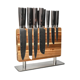 Shinrai Knives - Damascus Print 14-delige Messenset - Master collection XL set + Blok