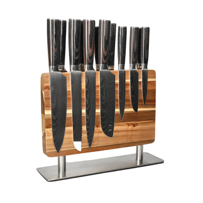 Shinrai Knives - Damascus Print 14-delige Messenset - Master collection XL set + Blok