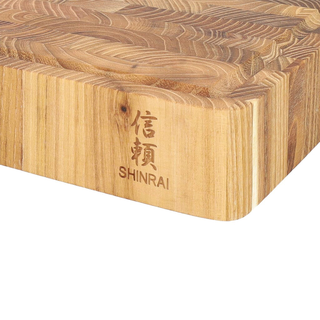 Shinrai Knives - Luxe Snijplank Teakhout - Kopshout - 40 x 30 x 4.5 cm