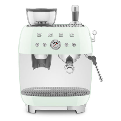 Smeg - Espressomachine | Watergroen | Jaren 50 | Handmatige espressomachine met geïntegreerde bonenmaler