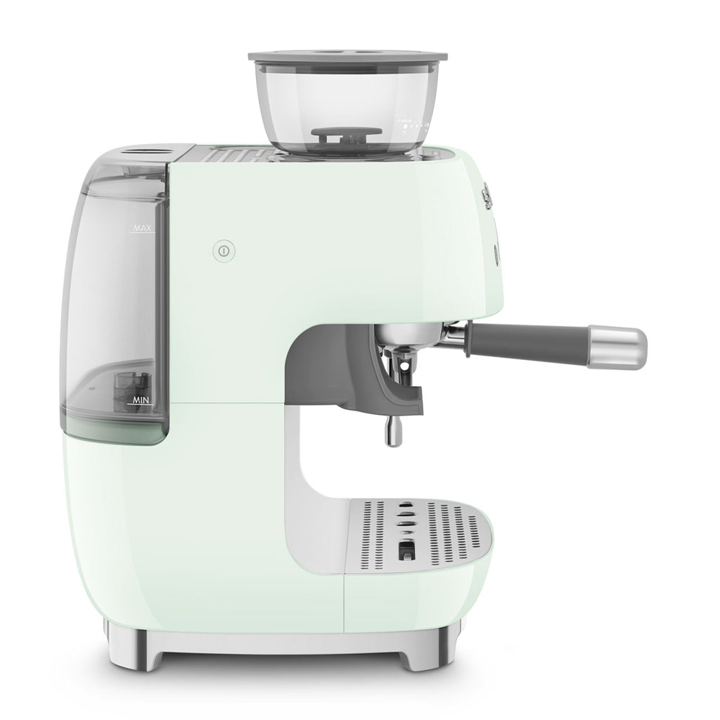 Smeg - Espressomachine | Watergroen | Jaren 50 | Handmatige espressomachine met geïntegreerde bonenmaler