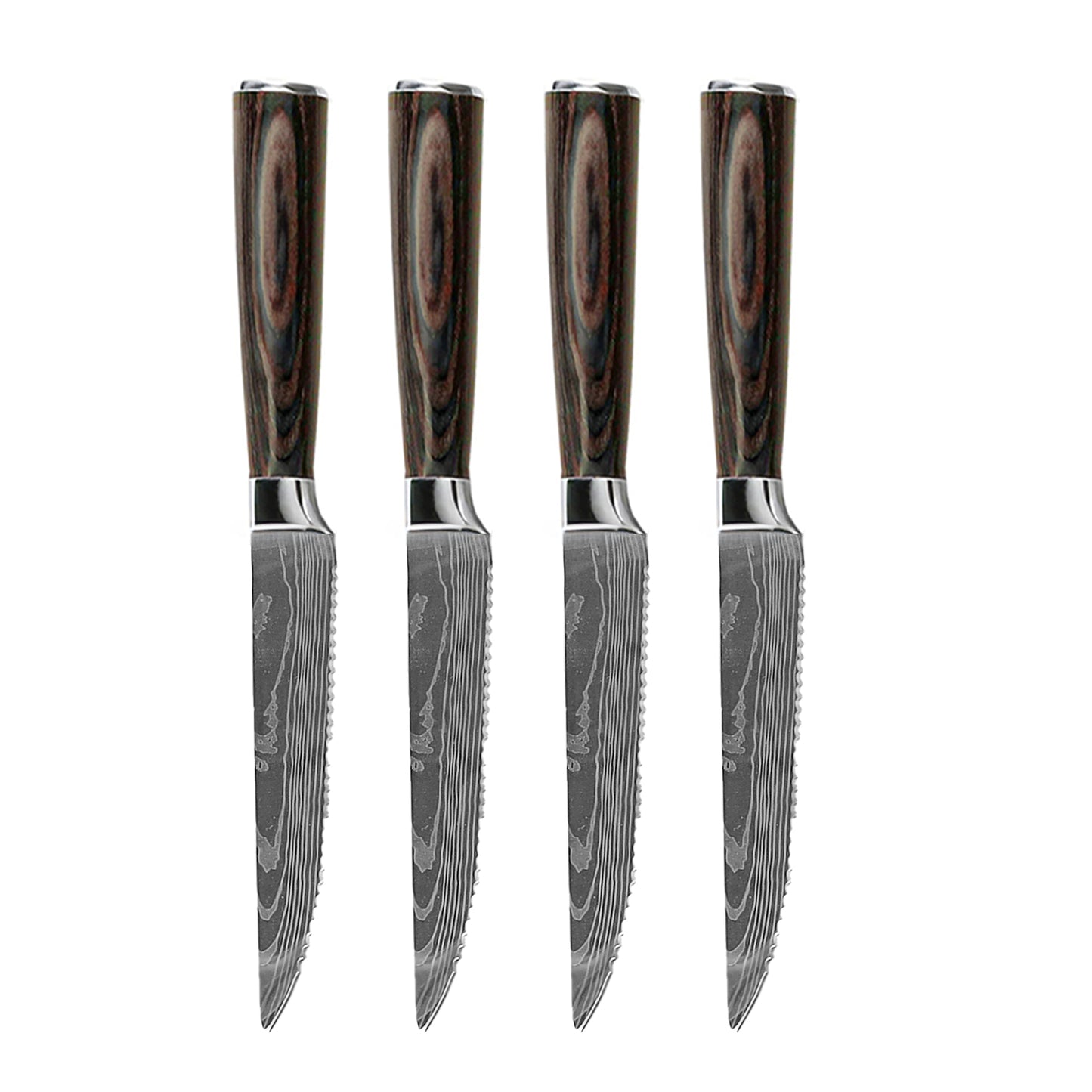 Shinrai Knives - Damascus Print 14-delige Messenset - Master collection XL set + Blok