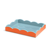 Addison Ross - Dienblad Scalloped -  Orange & Chambray - 28x20 cm