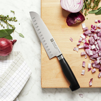 Zwilling - 4 Star Santoku-mes met kuiltjes 180 mm