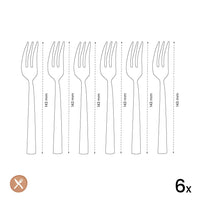 Amefa - Felicity 6 Gebaksvorkjes - Zwart Gebaksvorkjes Amefa 