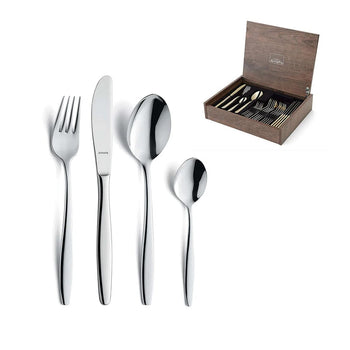 Amefa - Florence Coffret de couverts 24 pièces en bois de luxe - Coffret de couverts argentés Amefa