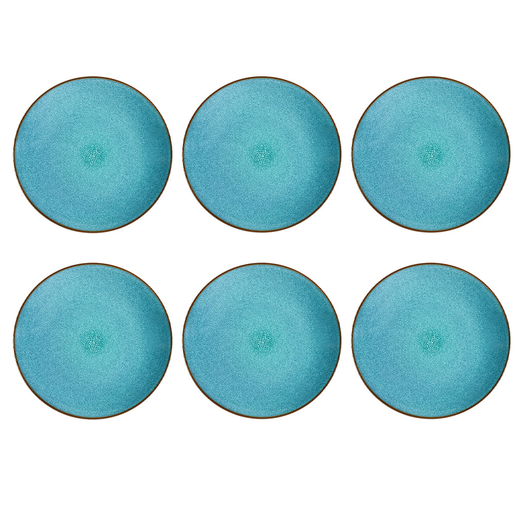 Médard de Noblat - Assiette plate Feeling Turquoise 26,5 cm (lot de 6)