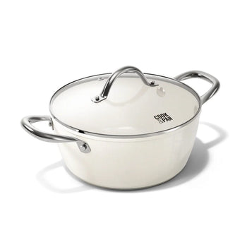 Casserole Cook &amp; Pan - Go Ivory 24 cm avec couvercle en verre