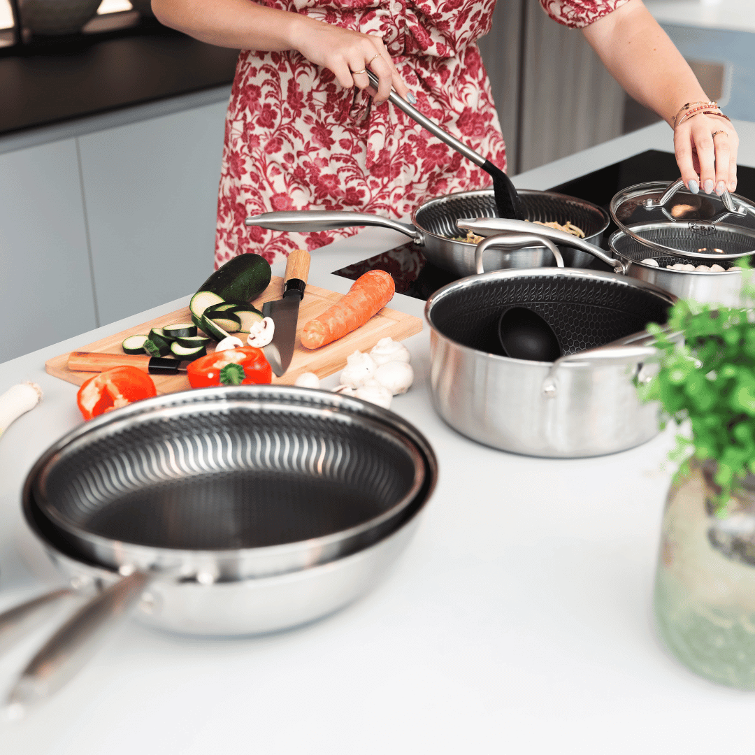 Ensemble de 5 pièces Cook &amp; Pan en acier inoxydable couleur miel