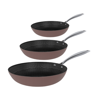 Ensemble de 3 poêles à frire Cook &amp; Pan - Honey Taupe of Mind