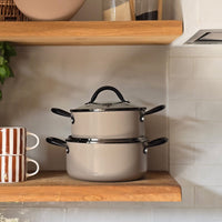 Cook & Pan - Honey Taupe of Mind Kookpot 22 cm met glazen deksel Cook & Pan 