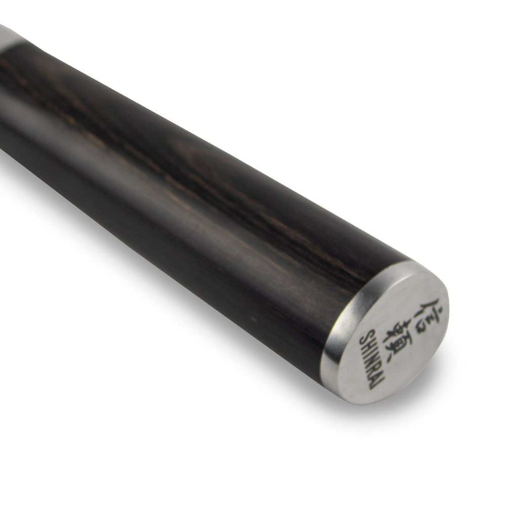 Shinrai Knives - Hammered Damast BR 5-delige Messenset + Magnetisch Messenblok Dubbelzijdig - Zwart